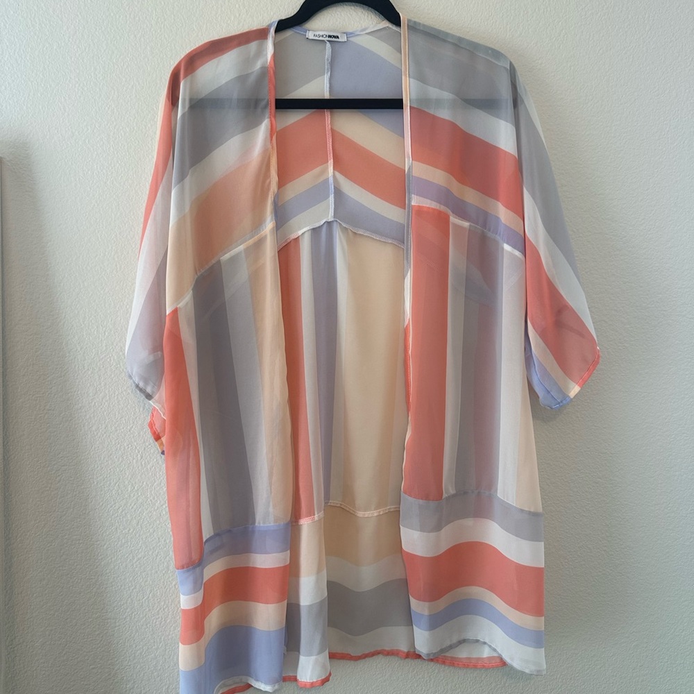 Multicolored silky cardigan